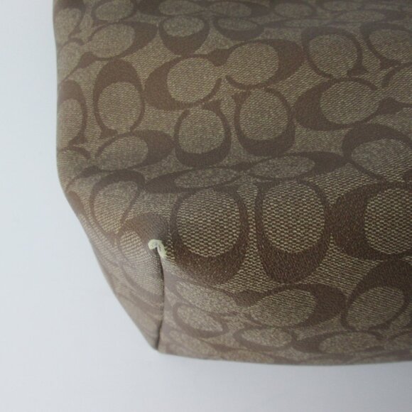 Coach Signature City Zip Tote Bag Logo All-Over Pattern Brown Jacquard F21974 - Picture 8 of 8